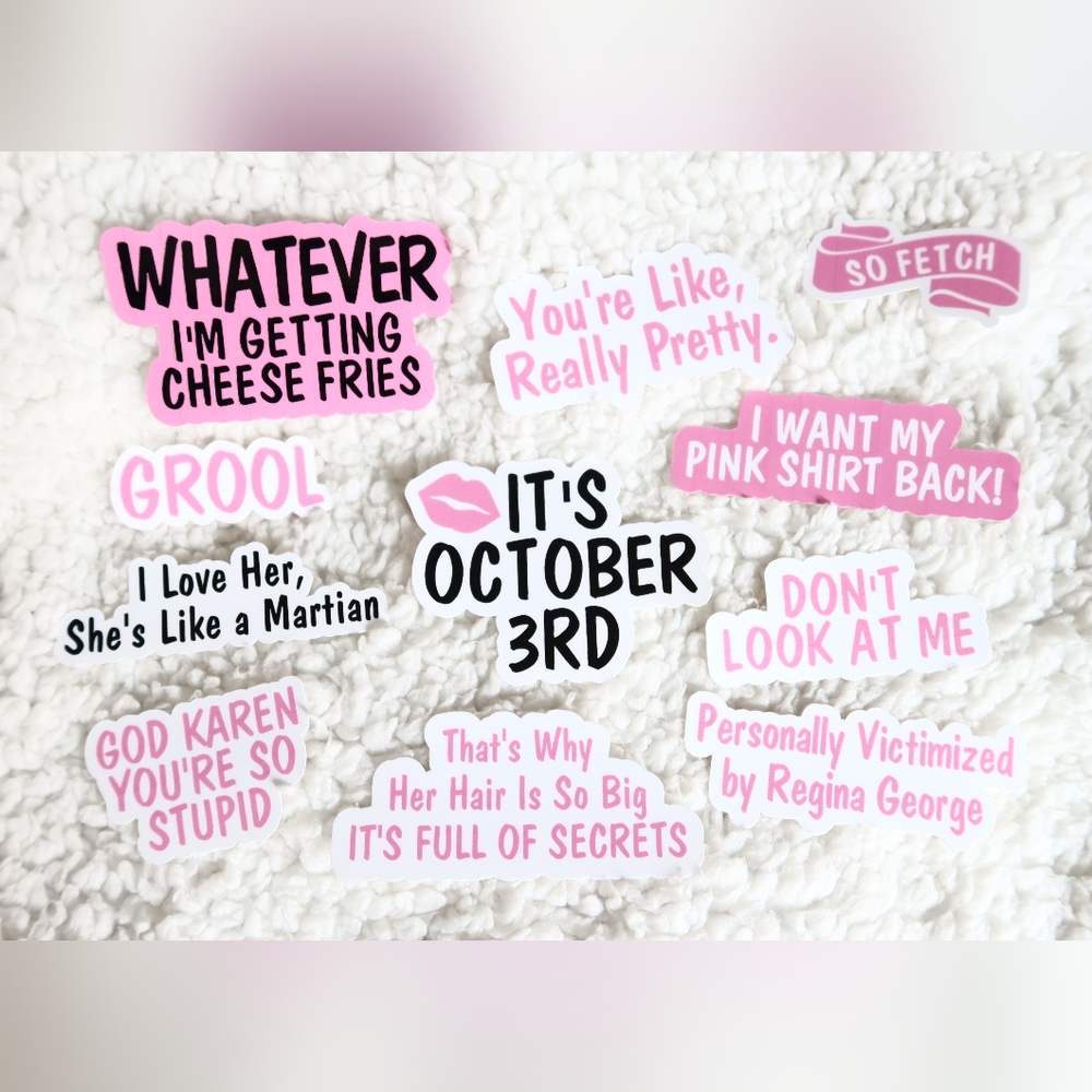 Mean Girls Mini Pack / Mean Girls Stickers / Burn Book / October 3rd / So Fetch